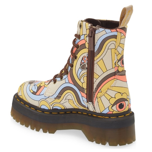 NWT Dr. Martens Psychadelic Eye Mushroom Trippy Vegan Platform Jadon Boots - Picture 6 of 6